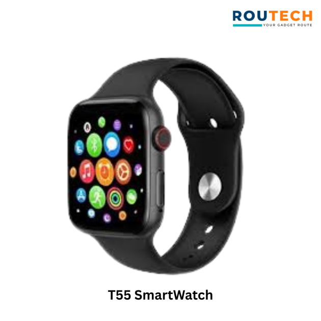 T55 SmartWatch With Dual Straps – Black Color